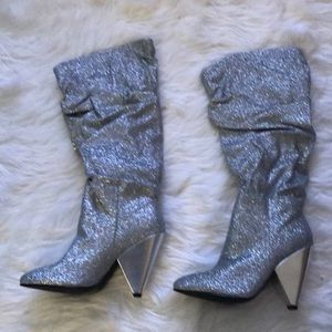 Missguided silver boots